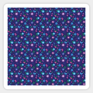 fun flowers - blue Sticker